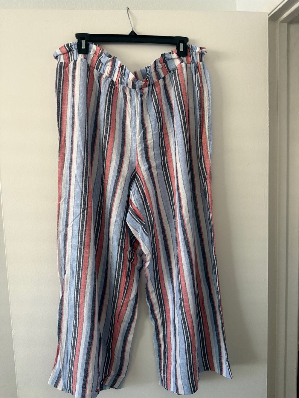 Laundry by Shelli Segal Striped Kids Wide-Leg Bottoms - Coral, Blue & White